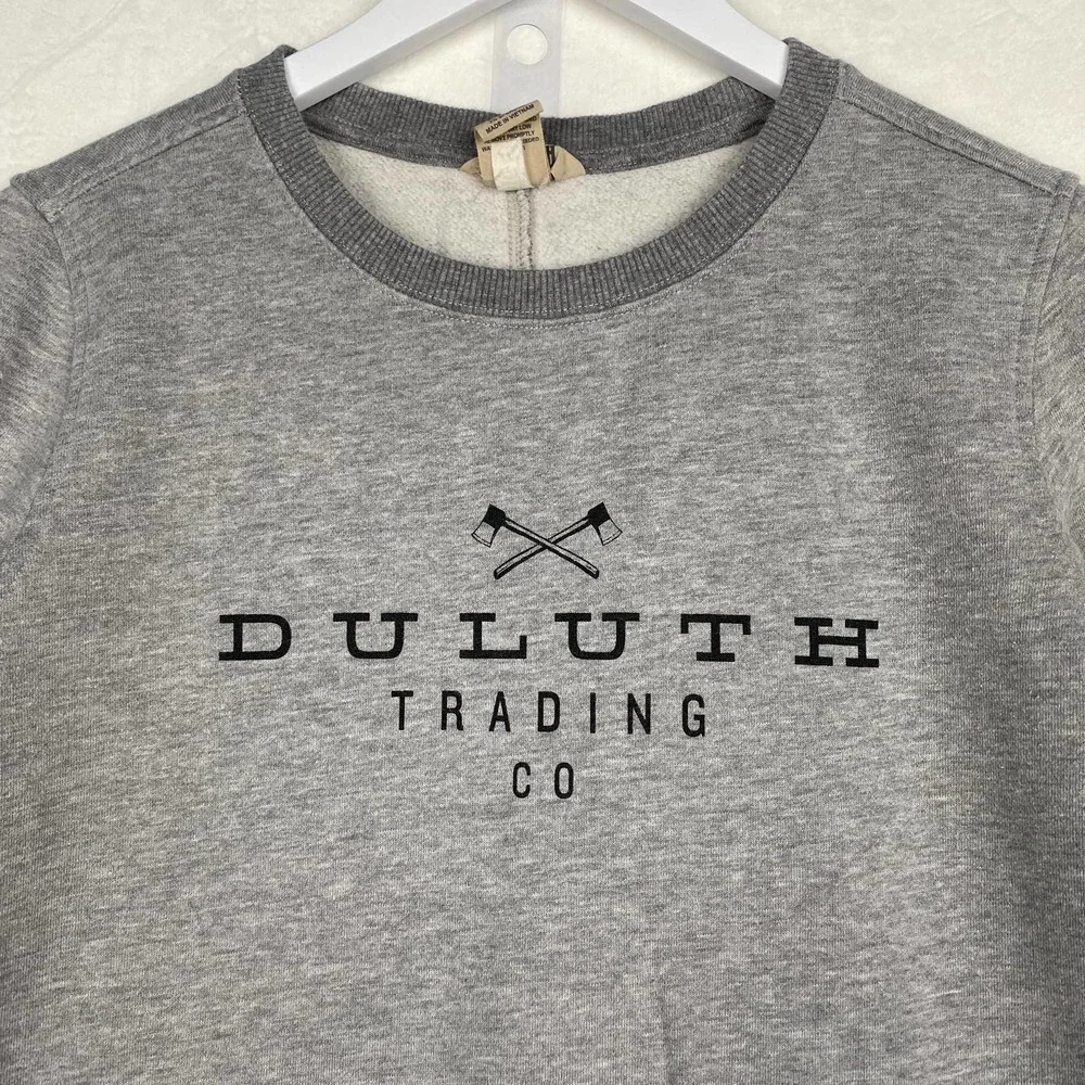 Duluth Trading‎ Co Women's Size S Gray Crewneck Fleece Lined Sweatshirt Pockets - Picture 2 of 9